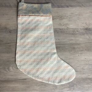 Vintage Elegant Cream and Tan Christmas Stocking, light‎ peach touch.